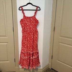 Universal Thread Red and White Ruffled Tiered Sundress SIZE XL